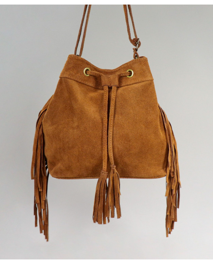 Mala Camel de Senhora com Franjas