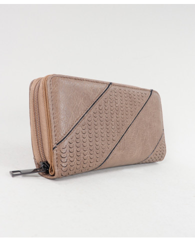 Women's Taupe Wallet with Textures