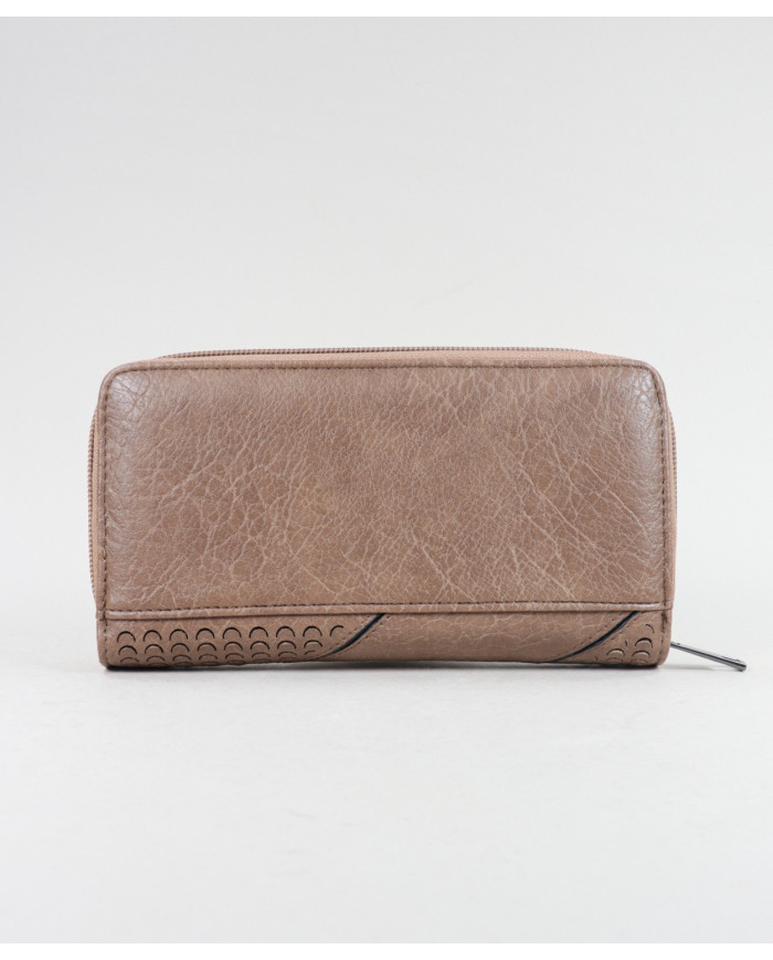 Women's Taupe Wallet with Textures