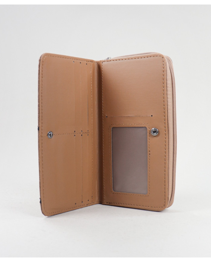Women's Taupe Wallet with Textures