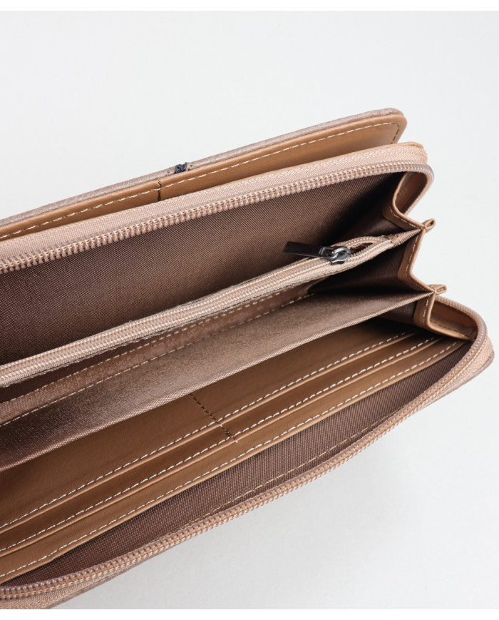 Women's Taupe Wallet with Textures