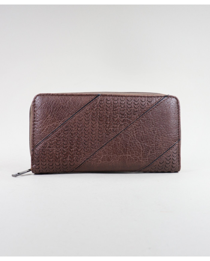 Women's Brown Wallet with Textures