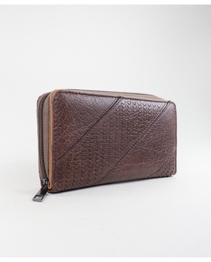 Women's Brown Wallet with Textures