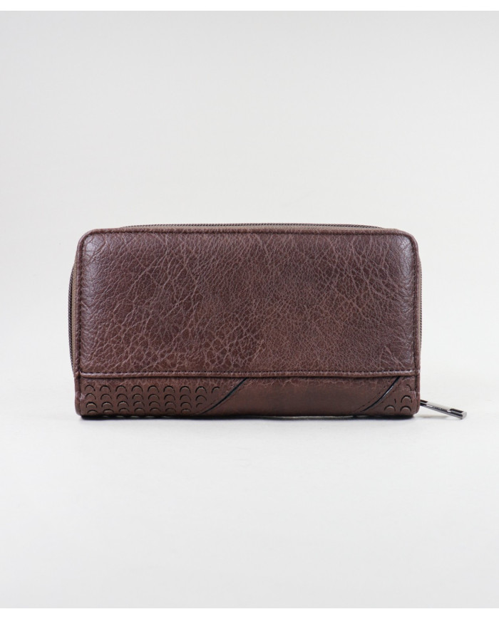 Women's Brown Wallet with Textures