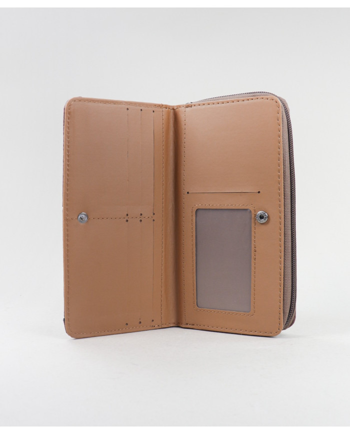 Women's Brown Wallet with Textures
