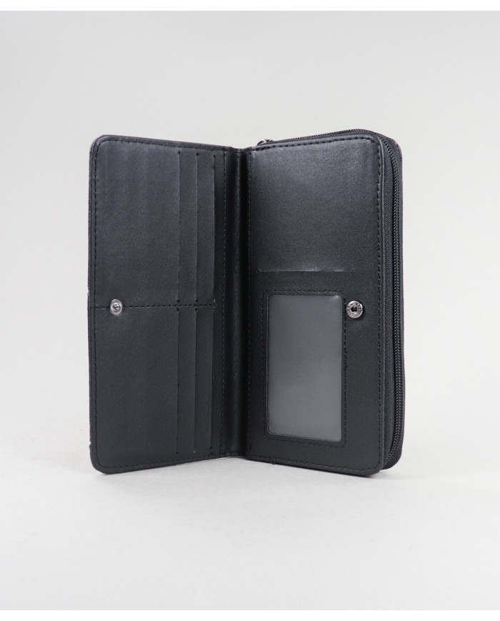 Women's Black Wallet with Textures