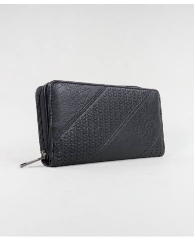 Cartera negra de mujeres con texturas