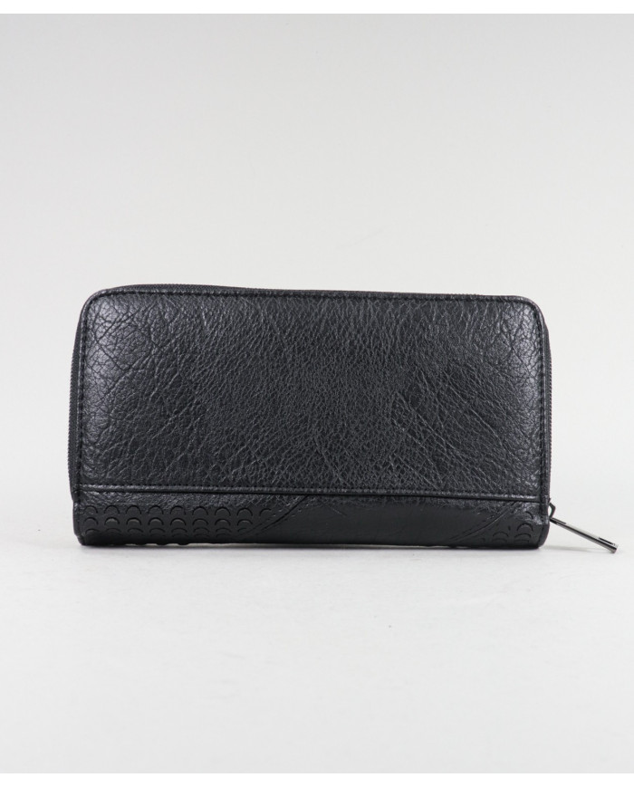 Women's Black Wallet with Textures