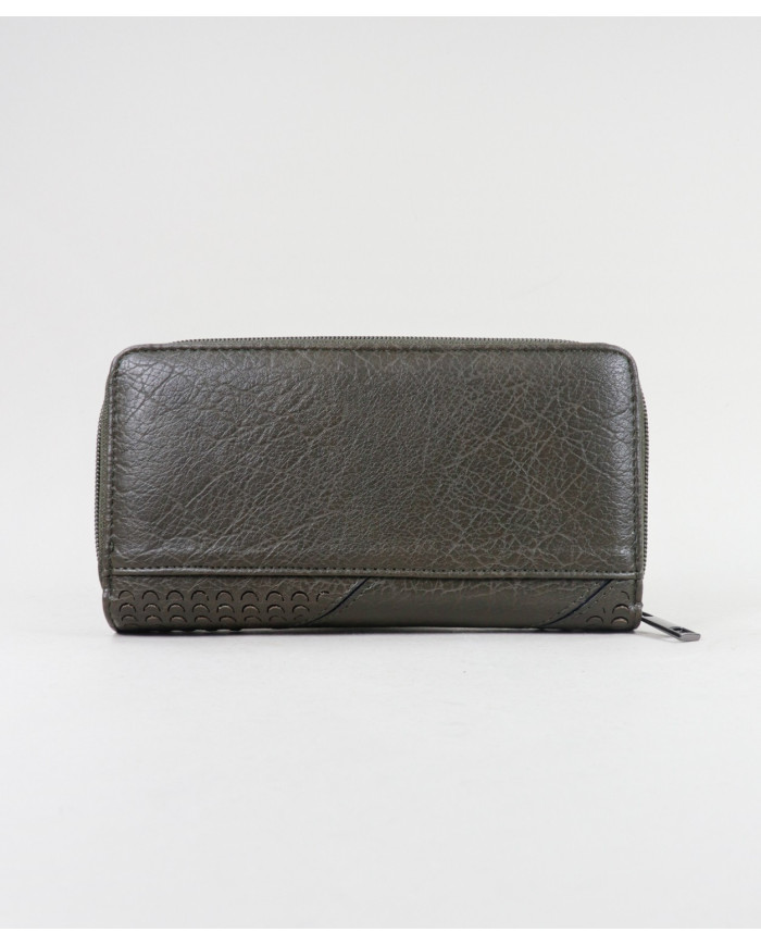 Women's Green Wallet with Textures