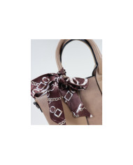 Lady's Taupe Bag with Scarf