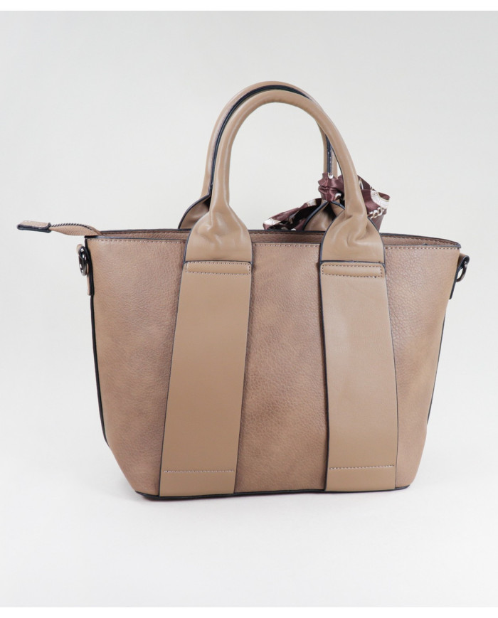 Lady's Taupe Bag with Scarf