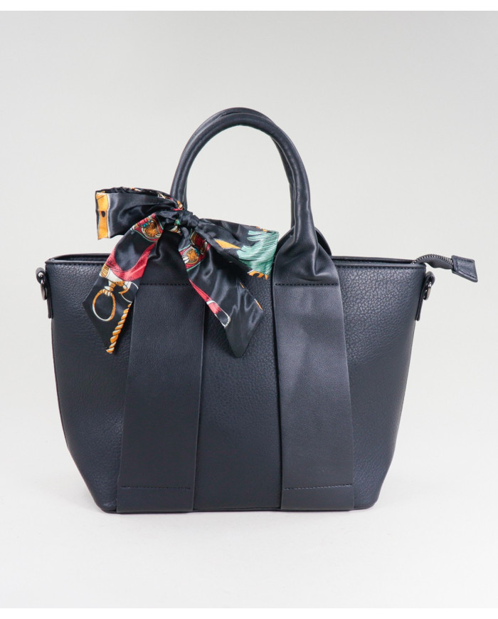 Lady's Black Suitcase with Scarf