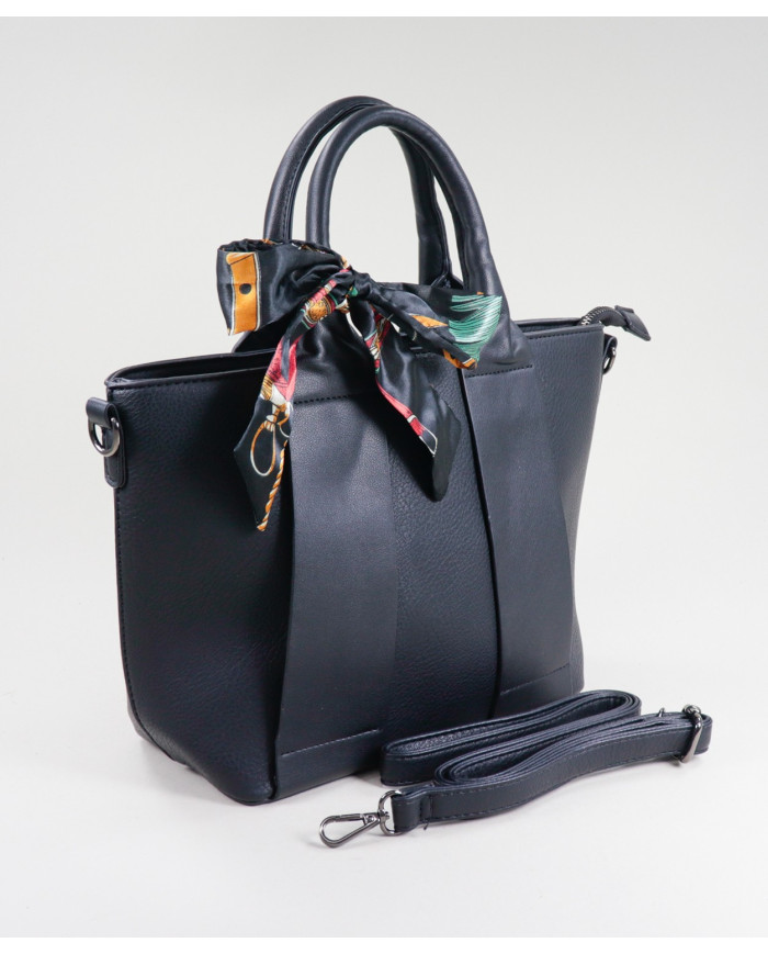 Lady's Black Suitcase with Scarf