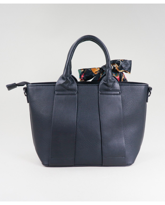 Lady's Black Suitcase with Scarf