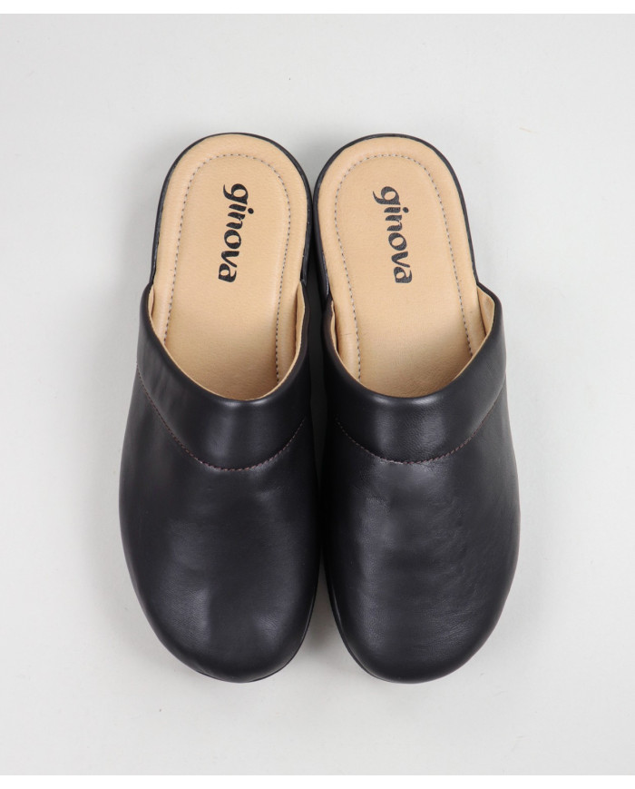 Ginova Man Brown Slippers with Seams