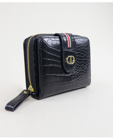 Lady's Black Wallet with Texture