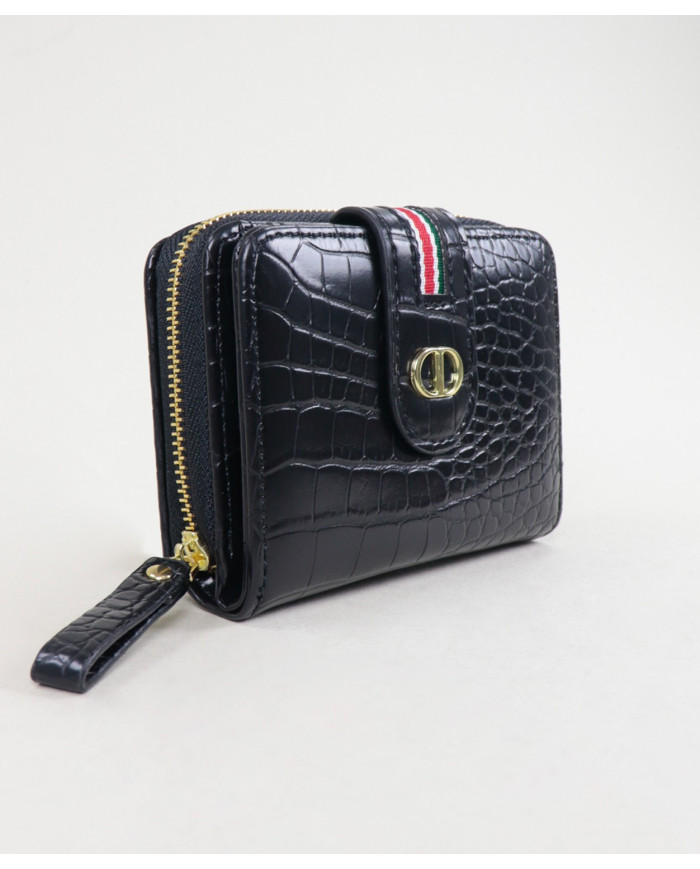 Lady's Black Wallet with Texture