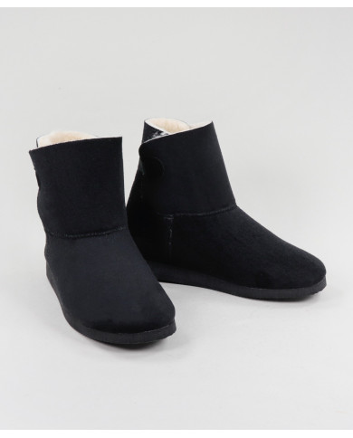 Botas Pretas Femininas de Pelo com Elástico