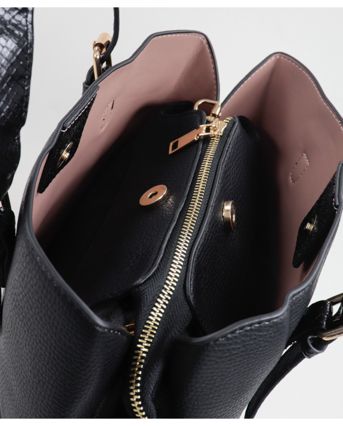 Black Lady Bag with Textures