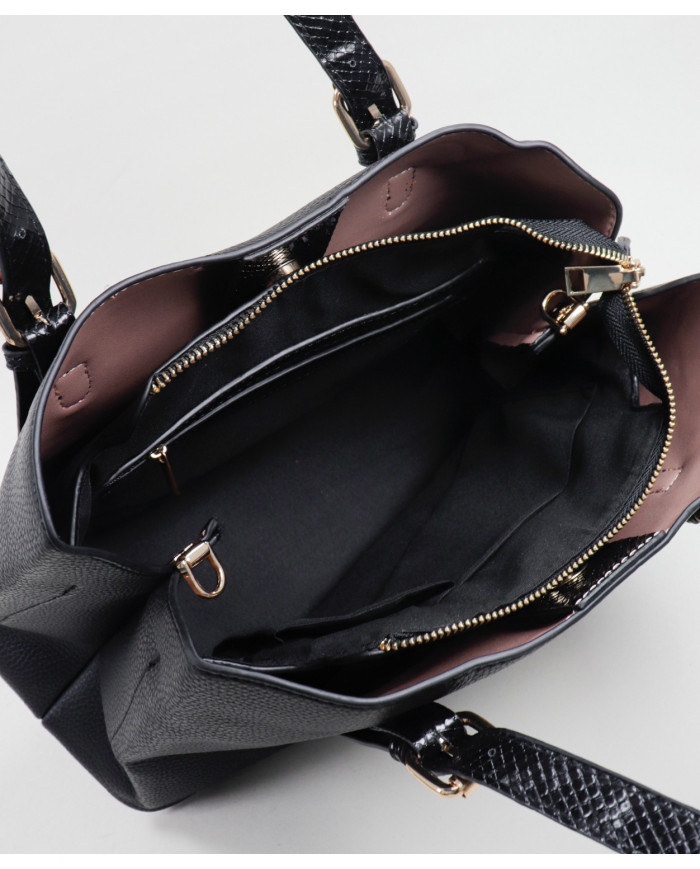 Black Lady Bag with Textures