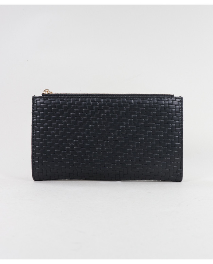 Women's Black Wallet with Two Clasps
