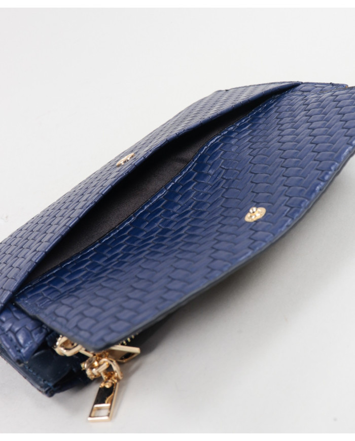 Women's Blue Wallet with Two Clasps