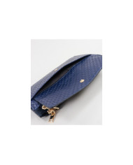 Women's Blue Wallet with Two Clasps