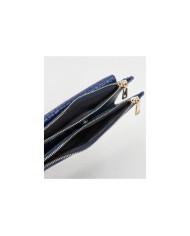 Wallet azul de las mujeres con dos broches