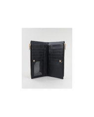 Women's Black Wallet with Two Clasps