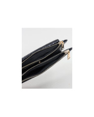 Women's Black Wallet with Two Clasps