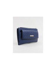 Women's Blue Wallet with Two Clasps