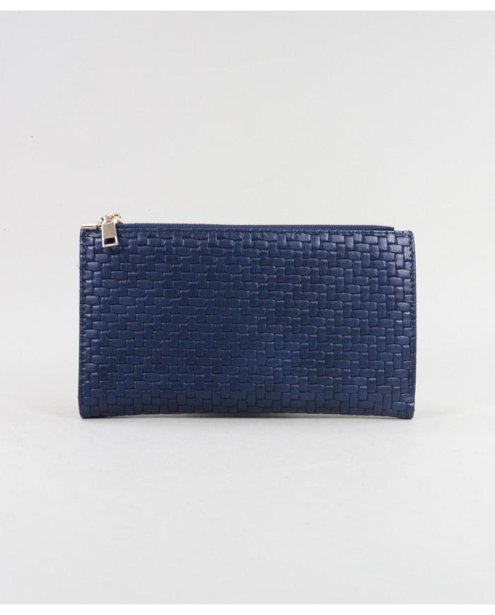 Carteira Azul Feminina com Dois Fechos