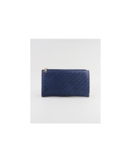 Women's Blue Wallet with Two Clasps