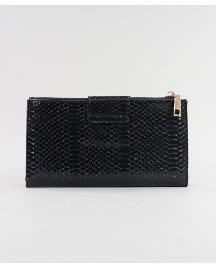 Cartera negra de mujeres con varias particiones