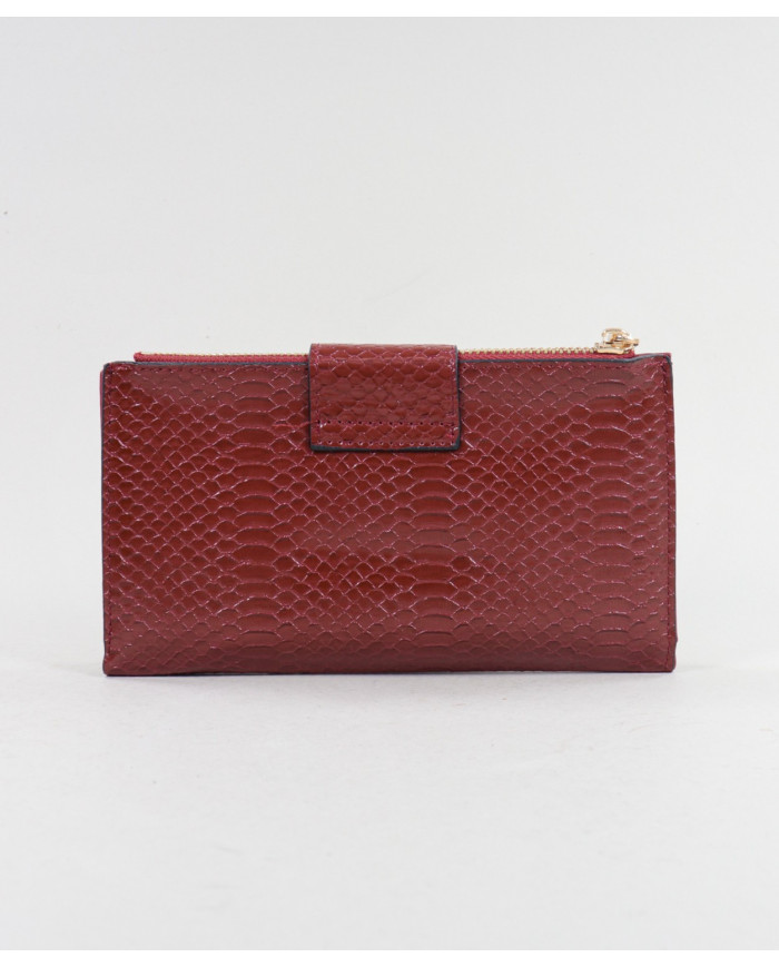 Women's Red Wallet with Various Partitions