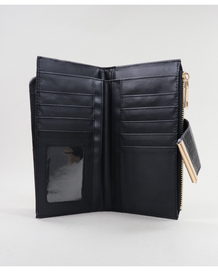 Women's Black Wallet with Various Partitions