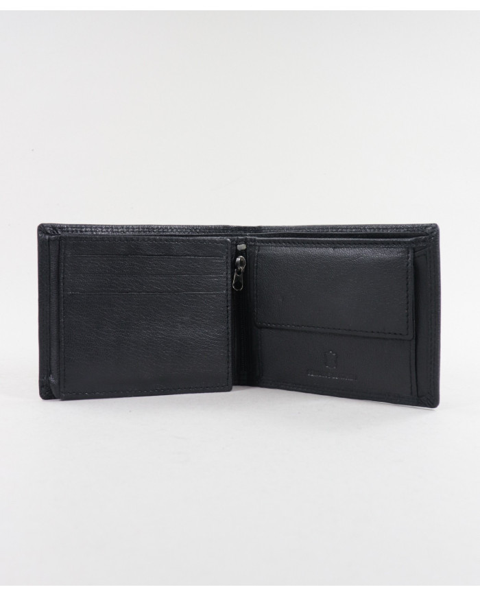 Cartera de cuero negro