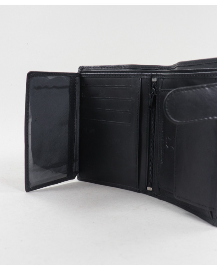 Cartera de cuero negro