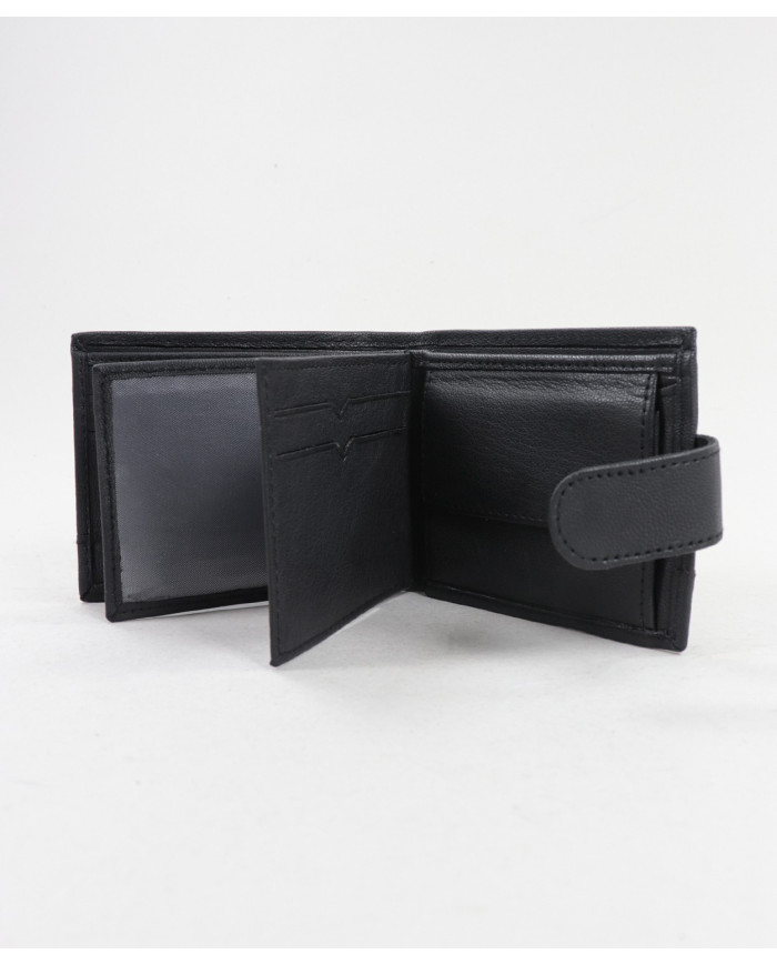 Cartera de cuero negro