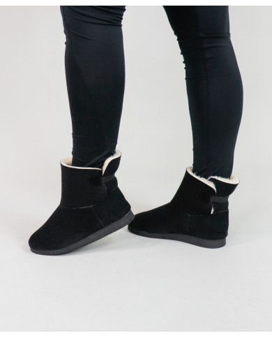 Botas Ginova Pretas Femininas de Pelo com Elástico