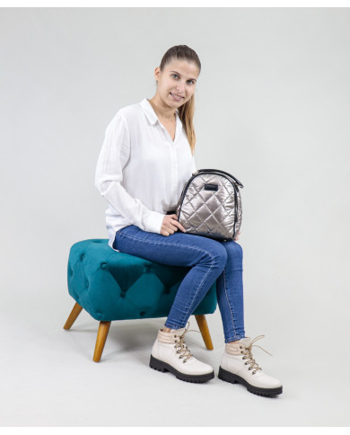 Damas de plata mochila acolchado