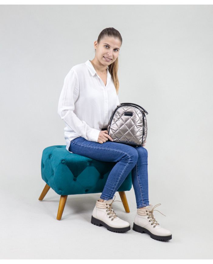 Damas de plata mochila acolchado