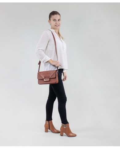 Lady Camel Bag with Leopard Scarf