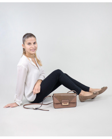 Ma'am Taupe Bag with Imman Button