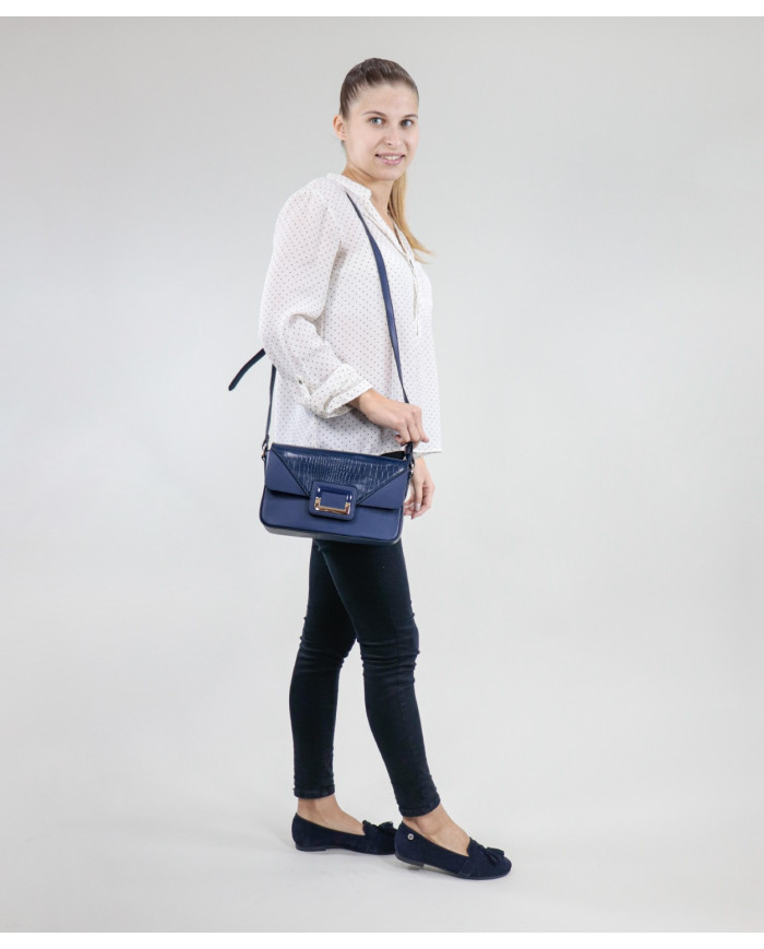 Mala Azul de Senhora com Botão de íman