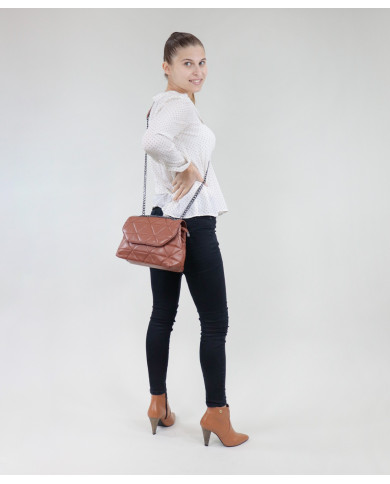 Lady Camel Bag con costuras