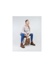 Women's Taupe Backpack with Embroidery Detail