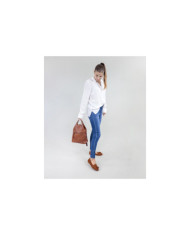 Damas Camel Mochila con cierre frontal