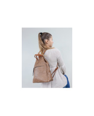 Mochila de mujer Taupe con cierre frontal
