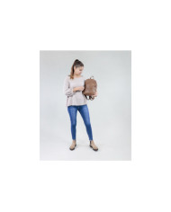 Ladies Taupe Backpack with Front Bag